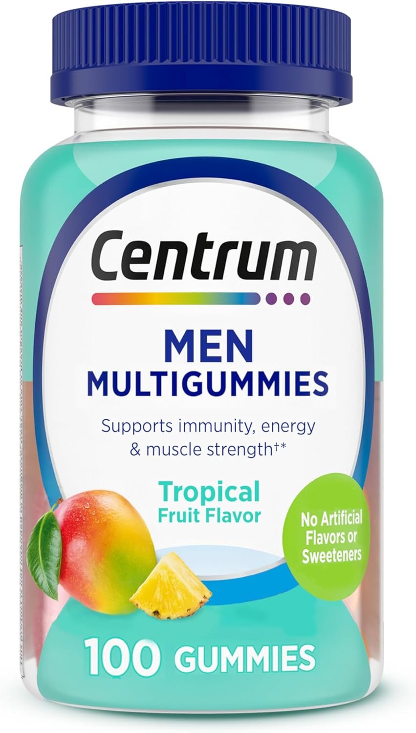Centrum Men’s Multivitamin Gummies, Immune, Energy, Healthy Appearance Support, 100 Count, 50 Day Supply