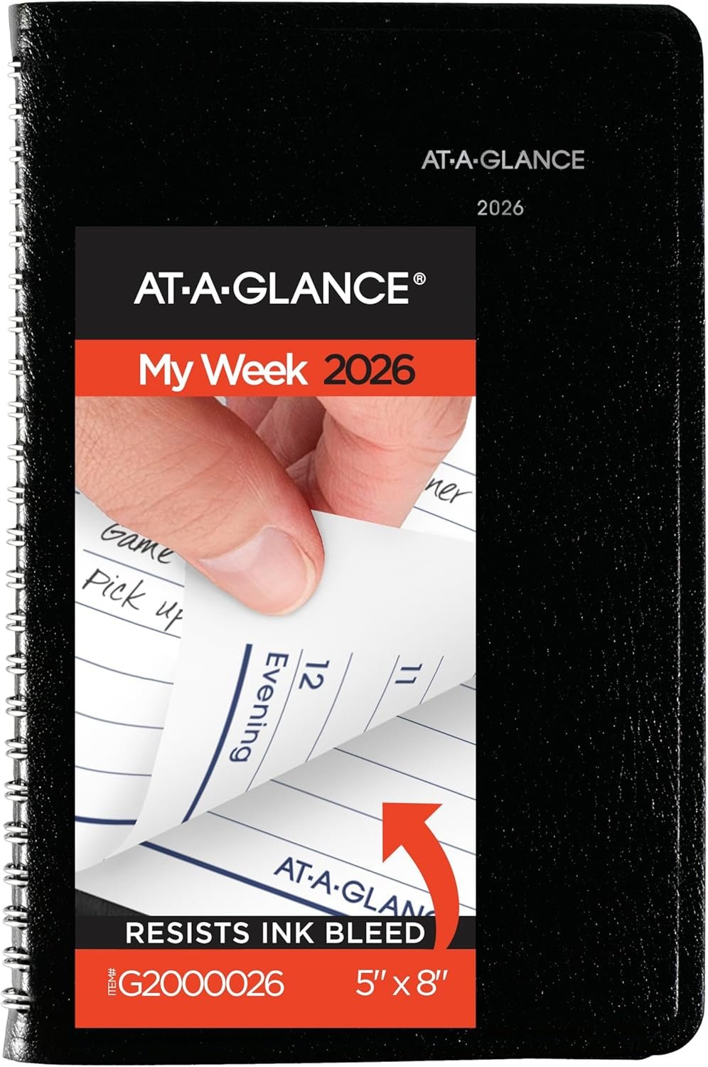 AT-A-GLANCE 2026 Appointment Book Planner, Weekly, 5″ x 8″, Small, DayMinder, Black (G2000026)