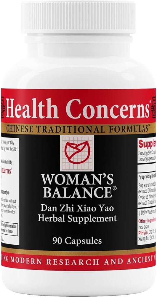 Health Concerns Woman’s Balance – Herbal PMS Support Supplement for Women – Menstrual Cycle & Menopause Relief – Chinese Herbal Formula – Mood Support & Hormonal Balance – 90 Capsules