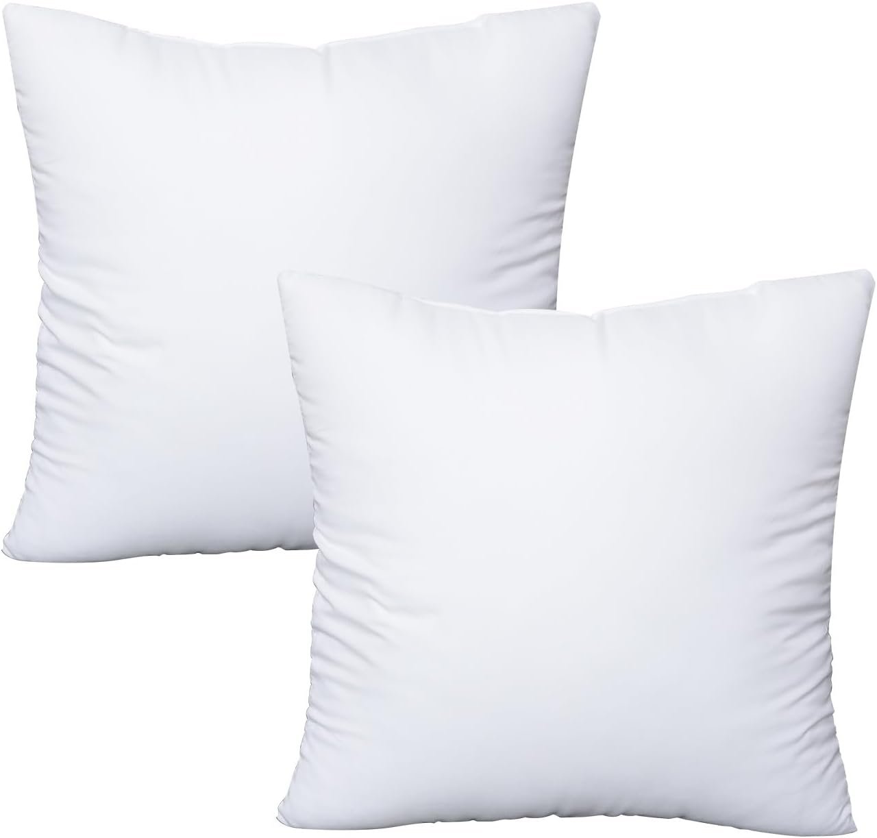 OKBA Throw Pillows Insert Set of 2, with 100% Cotton Cover, Bed and Couch – Indoor Hotel Decorative Pillows, 18x18in White Pillows Inserts