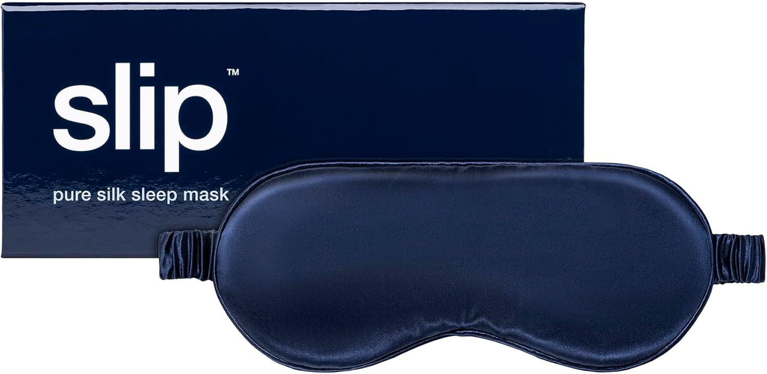 slip Pure Silk Sleep Mask – Navy | 100% Mulberry Silk, Ultra Soft & Comfortable, Blocks Light for Restful Sleep | Adjustable Strap for Perfect Fit, Gentle on Skin & Hair | Ideal Travel Accessory