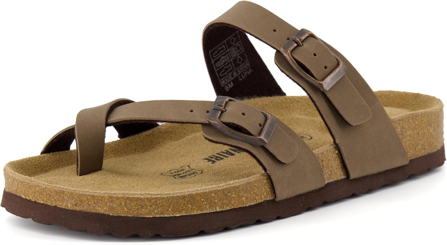 CUSHIONAIRE Women’s Luna Cork Footbed Sandal With +Comfort