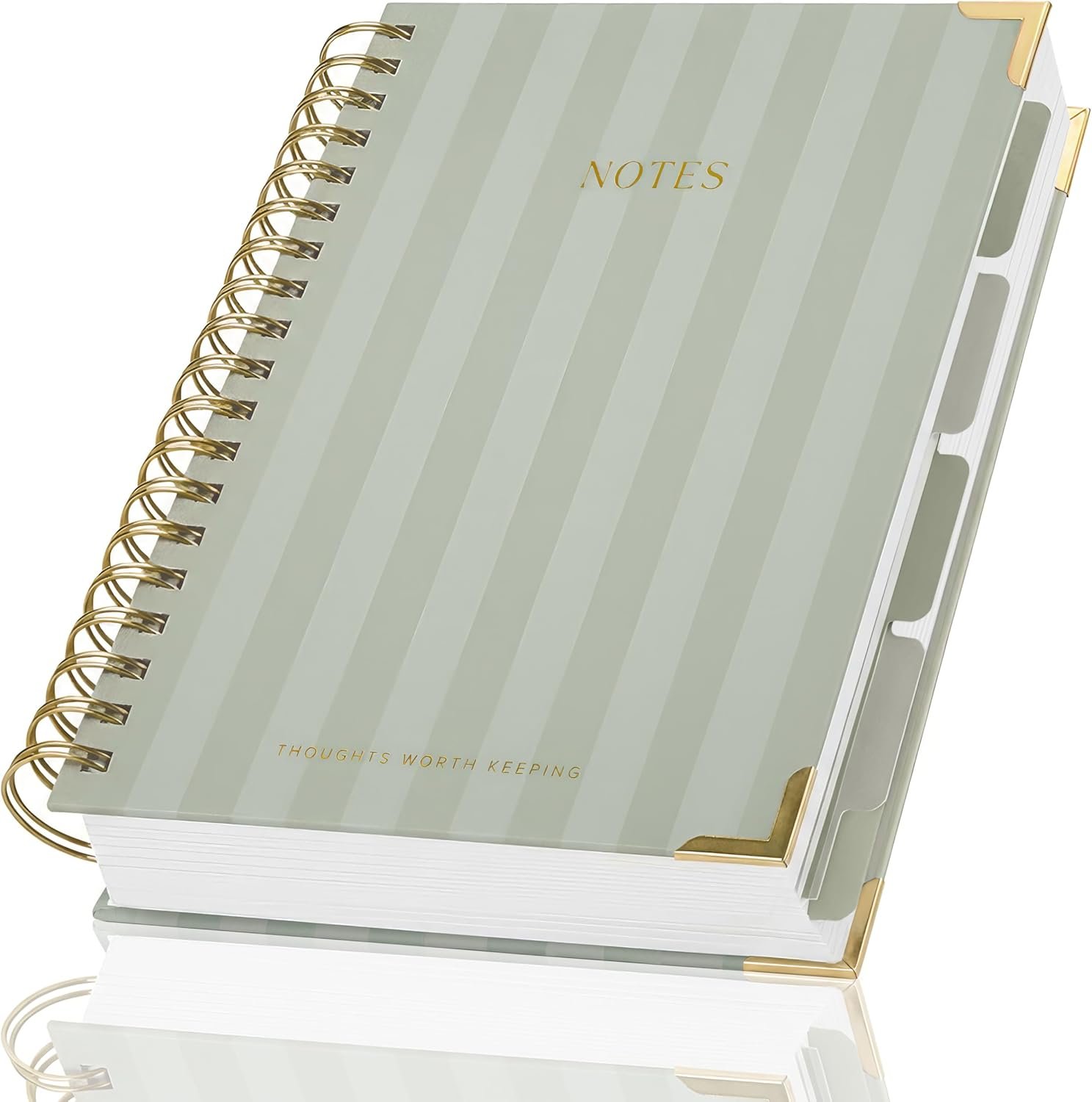 Aesthetic Thick Spiral Notebook With Tabs – Premium Journal For Women Size B5 – College Ruled Note Book With 300 Lined Pages and Dividers – Perfect For Writing And Staying Organized at Work or School