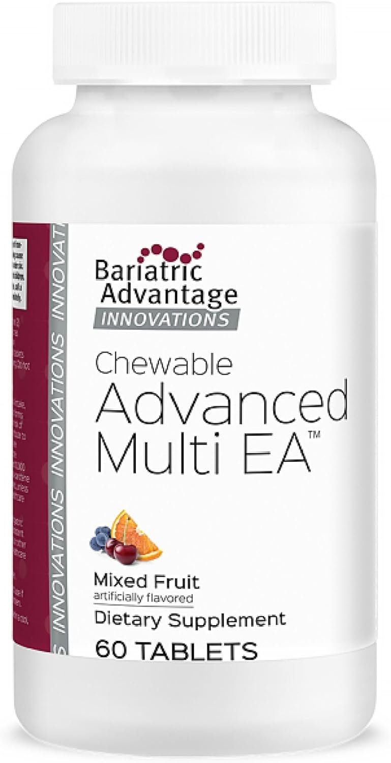 Bariatric Advantage Chewable Advanced Multi EA – High Potency Daily Multivitamin with Iron for Bariatric Surgery Patients – Mixed Fruit Flavor – 60 Count