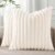 Pallene Faux Fur Plush Christmas Throw Pillow Covers 18×18 Set of 2, Luxury Soft Fluffy Striped Decorative Pillow Covers for Sofa, Couch, Living Room, Cream White