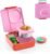 OmieBox Bento Box for Kids – Insulated Bento Lunch Box with Leak Proof Vacuum Insulated Food Jar – 3 Compartments, Two Temperature Zones (Pink Berry)
