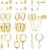 BESTEEL 13 Pairs Small Stud Hoop Earrings Set for Women Hypoallergenic Gold Plated Huggie Hoops Pearl Dainty Lightweight Earrings for Gift